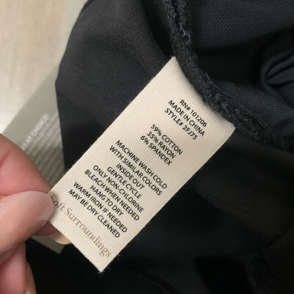 NWT Soft Surroundings superla pull on straight leg pant black size XS - Picture 6 of 9